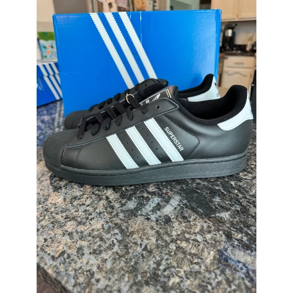 Adidas Superstar II Black White Men 12 Women 13 Sneakers JI0079 Shell Toe Shoes